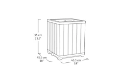 Hot Signature Square Tall Planter - Pine Brown Planters
