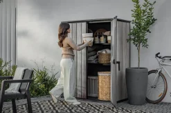 Signature Vertical Storage Shed - Storm Grey Storage Cabinets & Shelving Units|Vertical Sheds