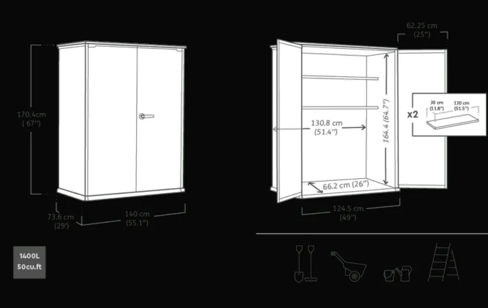 Signature Vertical Storage Shed - Storm Grey Storage Cabinets & Shelving Units|Vertical Sheds
