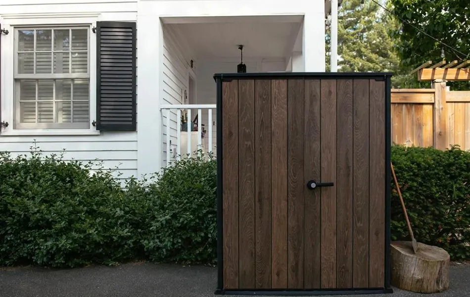 Outlet Signature Vertical Storage Shed - Walnut Brown Small Sheds|Storage Cabinets & Shelving Units
