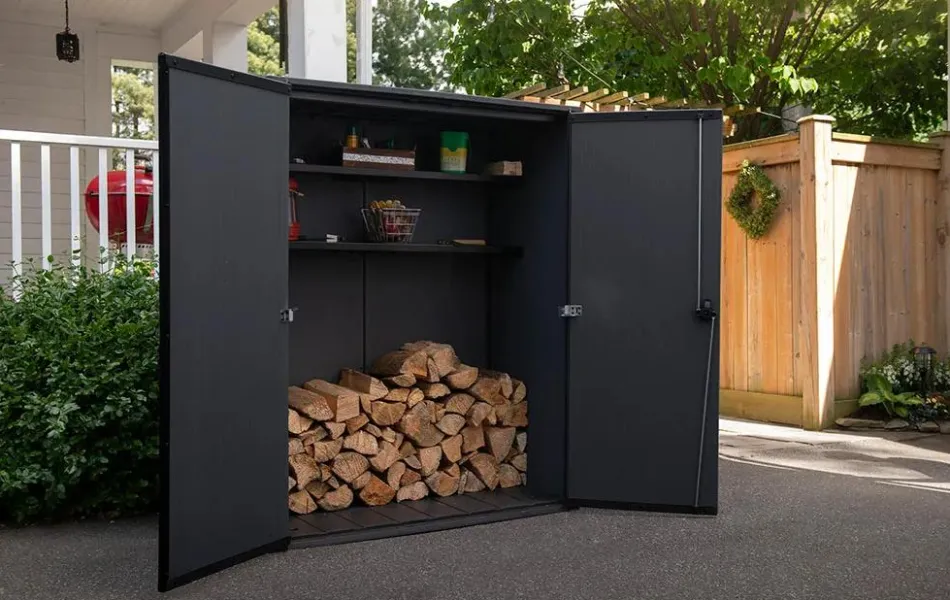 Outlet Signature Vertical Storage Shed - Walnut Brown Small Sheds|Storage Cabinets & Shelving Units