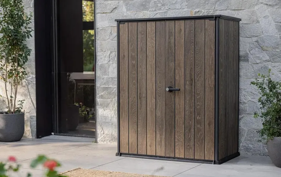 Outlet Signature Vertical Storage Shed - Walnut Brown Small Sheds|Storage Cabinets & Shelving Units