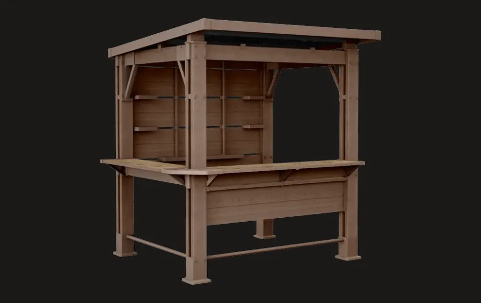 Outlet Signature 7.5x6.5 Bar Gazebo - Pine Brown Gazebos