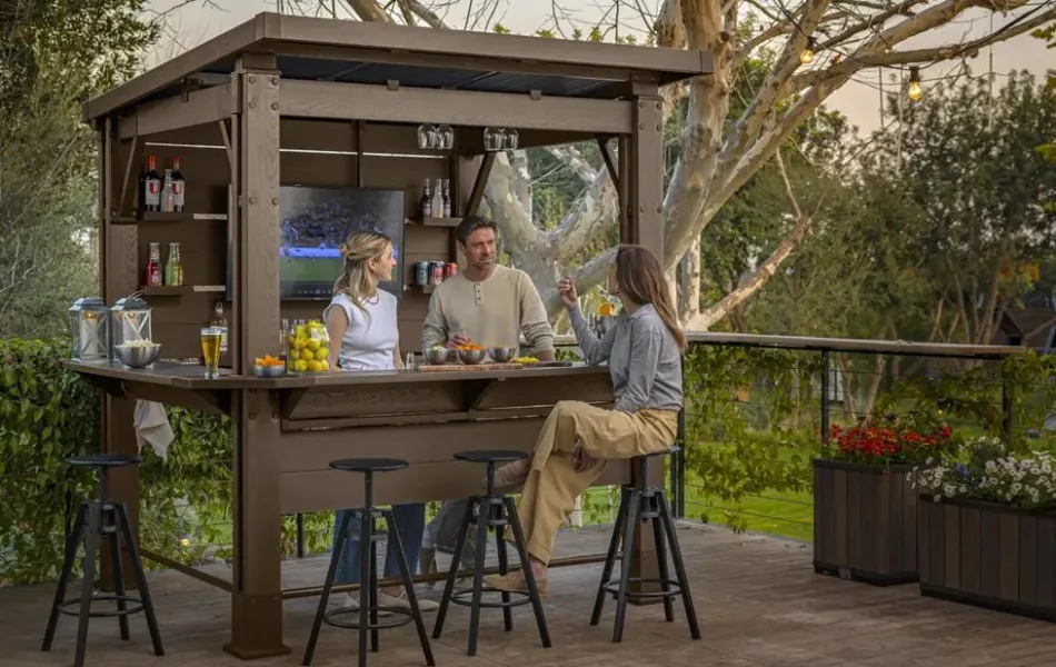 Outlet Signature 7.5x6.5 Bar Gazebo - Pine Brown Gazebos