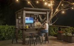 Outlet Signature 7.5x6.5 Bar Gazebo - Pine Brown Gazebos