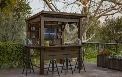 Outlet Signature 7.5x6.5 Bar Gazebo - Pine Brown Gazebos
