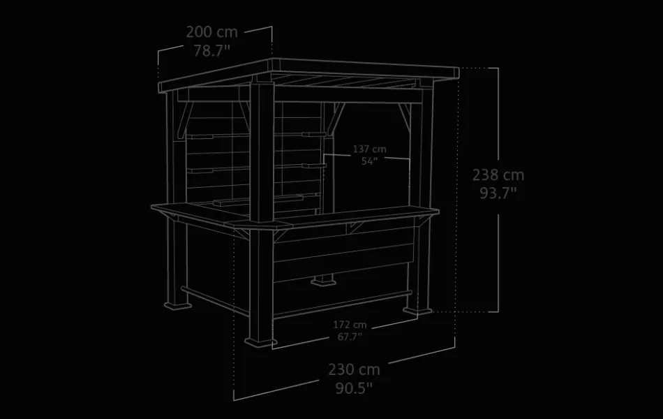 Outlet Signature 7.5x6.5 Bar Gazebo - Pine Brown Gazebos