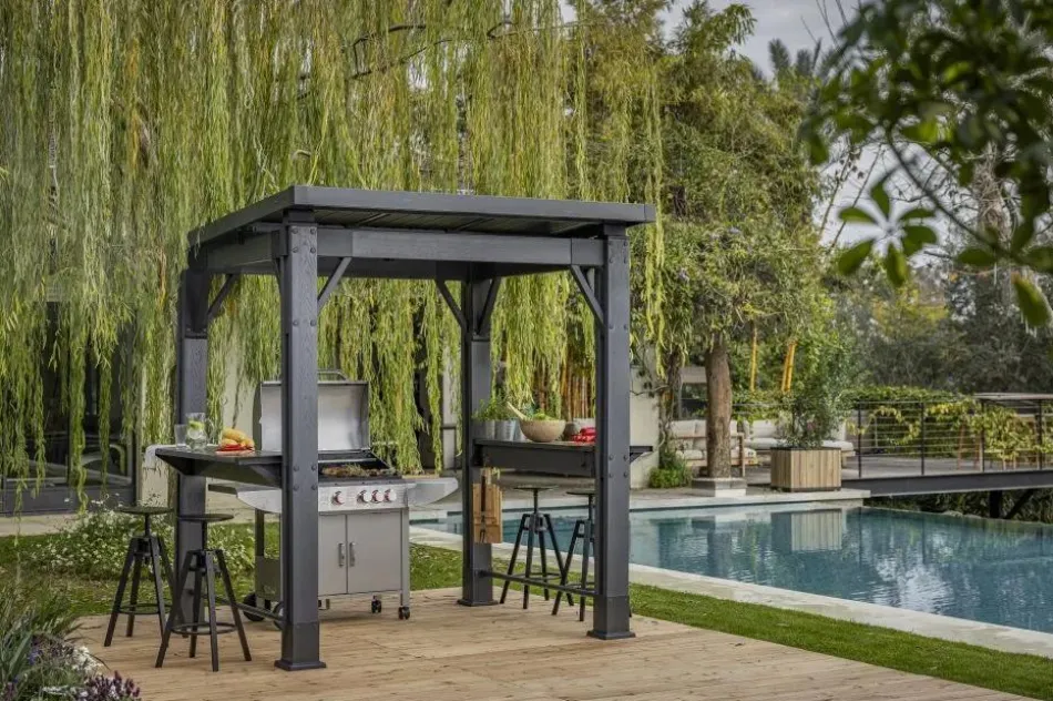 Hot Signature 8x6.5 Grill Gazebo - Ashwood Brown Gazebos
