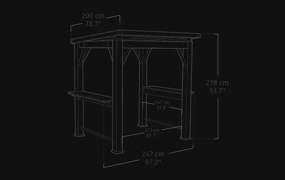 Best Signature 8x6.5 Grill Gazebo - Rosewood Brown Gazebos