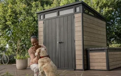 Hot Signature 7x7 Storage Shed - Ashwood Brown Medium Sheds