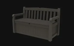 Sale Solana 70 Gallon Outdoor Storage Bench - Brown Outdoor Benches|Outdoor Storage Benches