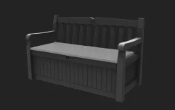 Discount Solana 70 Gallon Outdoor Storage Bench - Grey Outdoor Benches|Outdoor Storage Benches