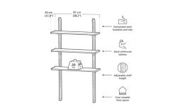 Storage Shed Shelf Kit 40 Inch - Black Shed Shelving & Accessories