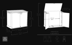 Discount Store-It-Out Prime Storage Shed - Graphite Trash Can Storage Sheds|Horizontal Sheds