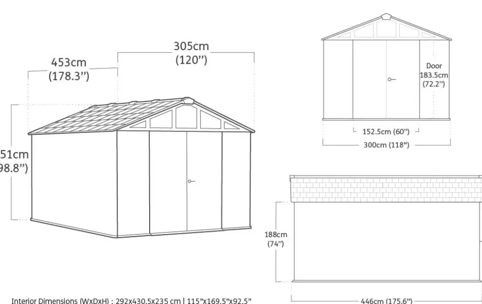 Discount Stronghold 10x15 Storage Shed - Graphite Large Sheds