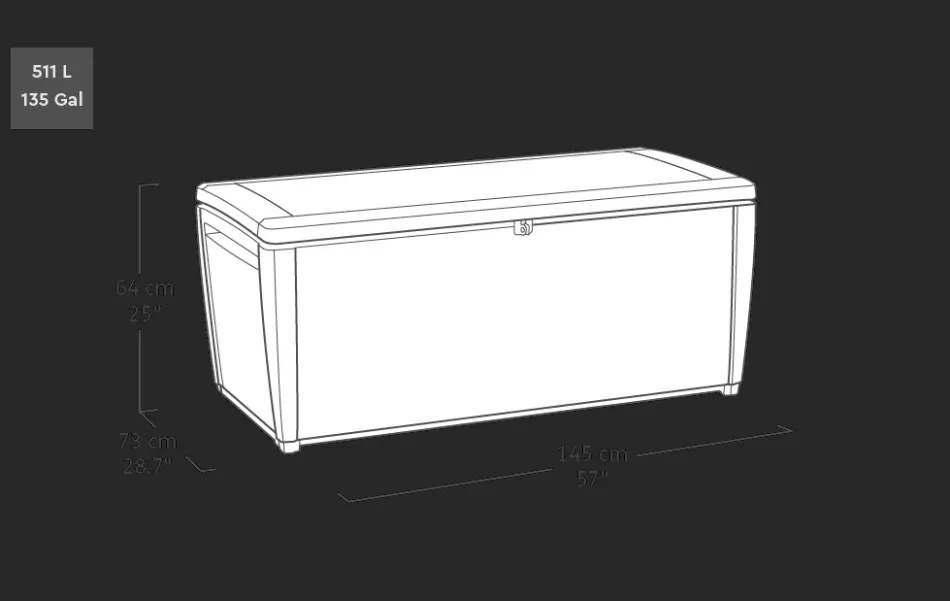 Clearance Sumatra 135 Gallon Deck Box - Brown Large Deck Boxes