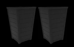 Discount Tapered Wood Look Planter Set of 2 - Graphite Planters