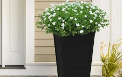 Discount Tapered Wood Look Planter Set of 2 - Graphite Planters