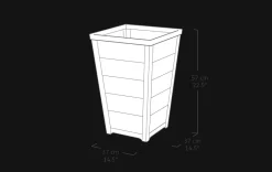 Discount Tapered Wood Look Planter Set of 2 - Graphite Planters