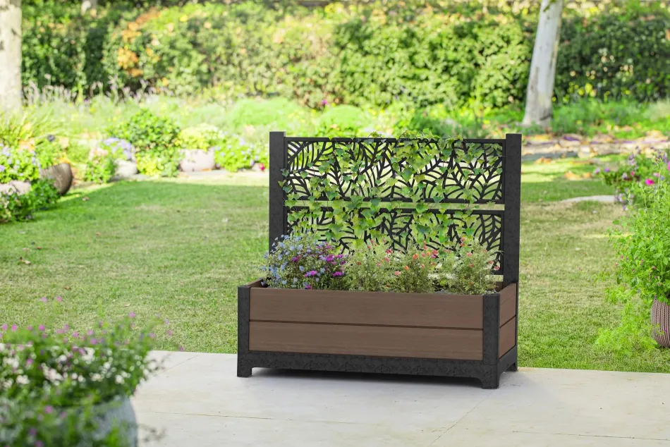 New Tulip 26 Gallon Privacy Screen Planter - Brown Planters|Garden Beds
