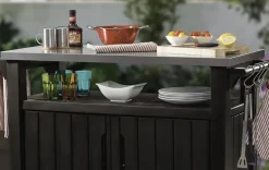 Discount Unity XL Outdoor Kitchen Cart with Storage - Brown Outdoor Kitchen Units
