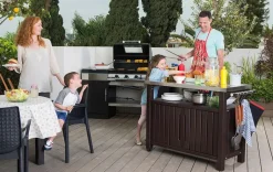 Discount Unity XL Outdoor Kitchen Cart with Storage - Brown Outdoor Kitchen Units