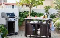 Discount Unity XL Outdoor Kitchen Cart with Storage - Brown Outdoor Kitchen Units