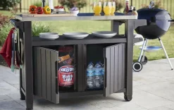 Discount Unity XL Outdoor Kitchen Cart with Storage - Brown Outdoor Kitchen Units