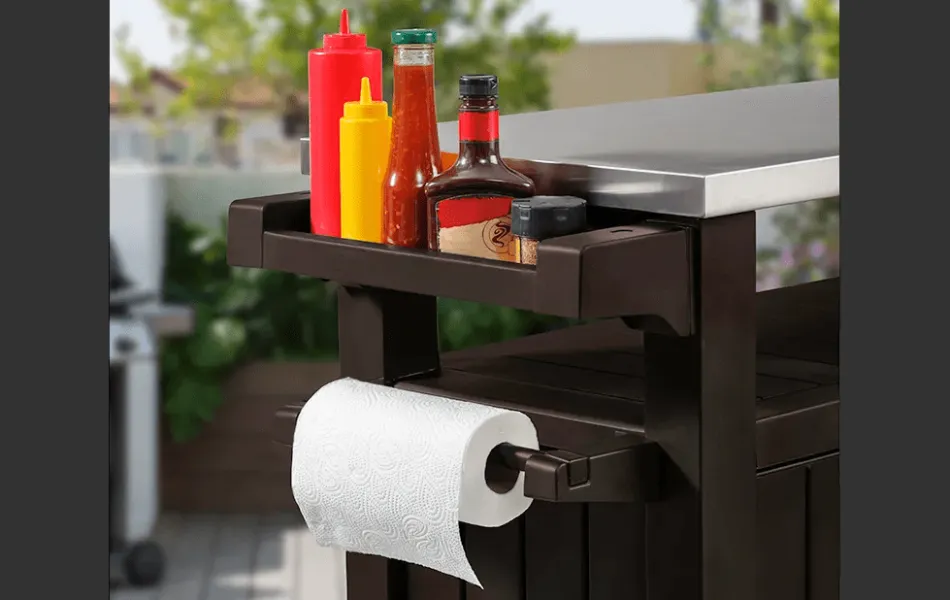 Discount Unity XL Outdoor Kitchen Cart with Storage - Brown Outdoor Kitchen Units