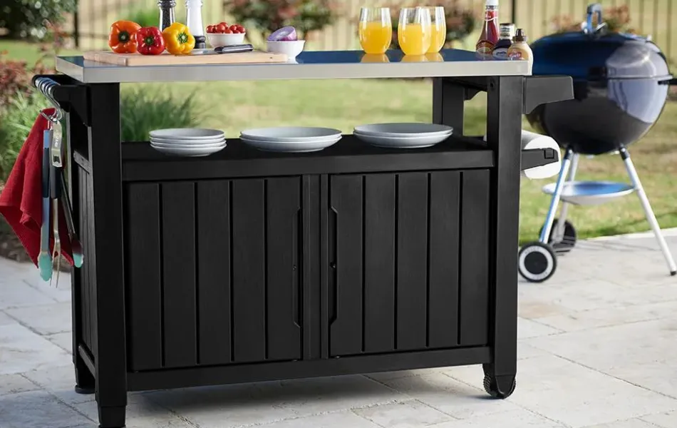 Hot Unity XL Outdoor Kitchen Cart with Storage - Graphite Outdoor Kitchen Units