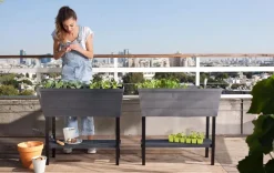 Outlet Urban Bloomer 12.7 Gallon Elevated Garden Bed - Graphite Garden Beds