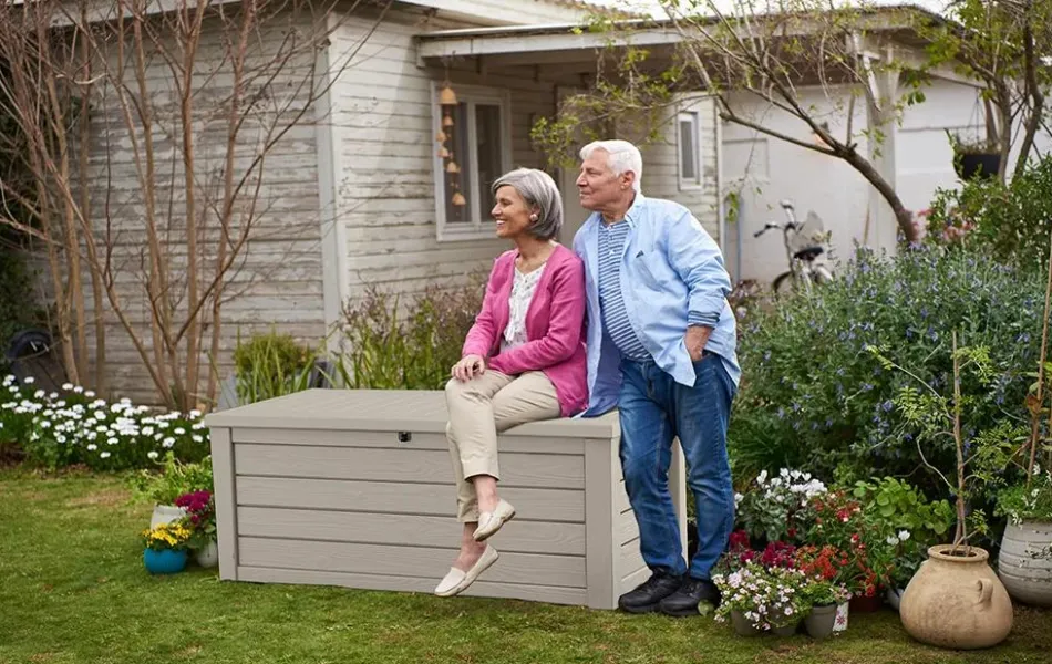 Online Westwood 150 Gallon Deck Box - Beige Large Deck Boxes